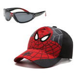 Kit Oculos De Sol + Boné Spider Man Infantil Homem Aranha