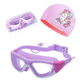 Kit Óculos E Touca De Natação Infantil Piscina Coleção Tibum