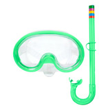 Kit Oculos Máscara Mergulho Respirador Snorkel Profissional Cor Verde