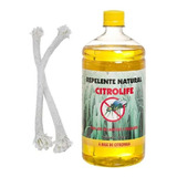 Kit Óleo Citronela 1 Litro Repelente 2 Pavio Para Tocha