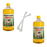 Kit Óleo Citronela 2 Litro Repelente 2 Pavio Para Tocha