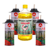 Kit Óleo Citronela Lamparinas Repelente 1l 4 Tocheiro