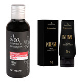 Kit Óleo Corporal De Massagem Morango Gel Intense