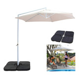 Kit Ombrelone Suspenso Lateral 3m Malibu Com Base 60l Mor Cor Bege Lisa
