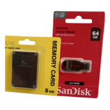 Kit Opl Play 2 Pendrive 64gb   Memory Card 8mb Playstation 2