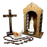 Kit Oratório Nossa Senhora De Fátima Premium