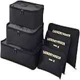 Kit Organizador De Mala De Viagem Prático 6 Peças Necessaires Para Roupas Maquiagens Cuecas Calcinhas E Meias Bagagen Lene Preto 