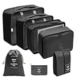 Kit Organizador De Mala Necessaire Espaçoso Impermeavel Compacto Saco Sacola Cosmésticos Roupa Intima Viagem Bagagem Preto 