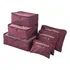 Kit Organizador De Mala Viagem Necessaire 6 Peças Cor Marsala