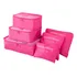 Kit Organizador De Mala Viagem Necessaire Saquinhos 6 Peças Cor Rosa-chiclete