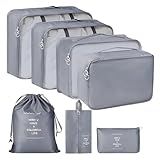 Kit Organizador De Malas- Kit 7 Peças- Organizador De Malas Pratico Moderno E Eficiente -CINZA-