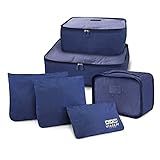 Kit Organizador De Malas De 6 Peças Viagem Poliéster Azul Jacki Design