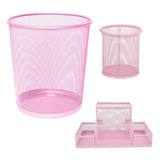 Kit Organizador Home Office Lixeira Porta Treco Porta Lápis