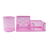 Kit Organizador Porta Treco Colorido Mesa Porta Lápis