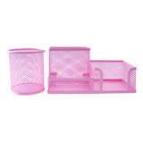 Kit Organizador Porta Treco Colorido Mesa Porta Lápis