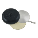 Kit P Assar Pizza Pedra Refratária 37cm Pá E Abafador Preto