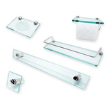 Kit P Banheiro Completo Vidro Incolor Adore Super Desconto