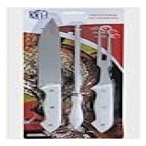 Kit P Churrasco Com 3 Peças Faca Chaira Garfo Aço Inox