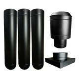 Kit P Churrasqueira Pré Moldada 150mm Preta 3 Metros