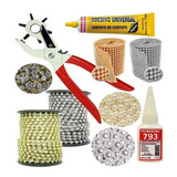 Kit P Customizar Chinelos Perolas Strass Manta Alicate