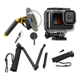 Kit P Gopro Hero 13 12 11 10 Black Tripé 3 Way Dome Estanque
