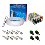 Kit P Instalação 4 Câmeras C Cabo Cftv Fonte E Conectores