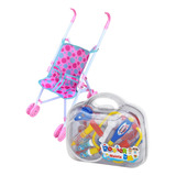 Kit P Meninas Maleta Médica Luz E Som Carro Passeio Boneca