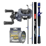 Kit P pesca Carretilha Marine Sports Ventura Vt5 Vara Linha