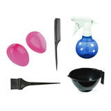 Kit P Tintura pincel pente cumbuca molhador protetor Orelha