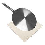 Kit Pá Para Pizza Em Aluminio Com Pedra Refratária 35 Cm