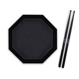 Kit Pad Estudo Bateria 12pol E Baquetas Fibra Torelli Tq020