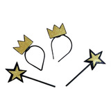 Kit Padrinhos Mágicos Dupla 2 Tiaras E 2 Varinhas