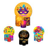 Kit Painel 1 50 Trio Cilindro Tecido 3d Bloquinho Carnaval