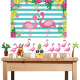 Kit Painel   Display Festa Flamingo Tropical