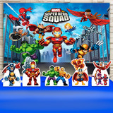 Kit Painel+display Festa Infantil Marvel Super Hero Squad 