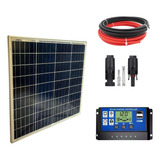 Kit Painel Placa Energia Fotovoltaica 60w Controlador 30a