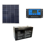 Kit Painel Placa Solar 60w Bateria 7ah Controlador 30a