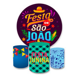 Kit Painel Redondo 1 50 Trio Capas Cilindro Festa Junina