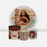 Kit Painel Redondo 1 50 Trio Capas De Cilindro Em Tecid F Cor Moana Disney