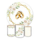 Kit Painel Redondo Capas De Cilindros Sublimados Casamento