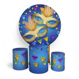 Kit Painel Redondo Trio Capas Cilindro Decoração Carnaval