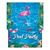 Kit Painel Retangular Capa De Mesa Pool Party Em Tecido