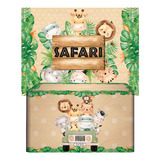 Kit Painel Retangular Capa De Mesa Safari Em Tecido