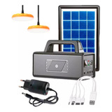 Kit Painel Solar Bateria Gerador 120w Usb Led 2 Lampadas