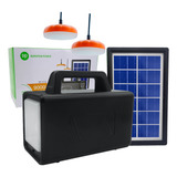 Kit Painel Solar Bateria Portátil 9000mah 2lâmpadas Led Usb