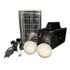 Kit Painel Solar C bateria Grande C lanterna 2lampadas 2usb Cor Preto