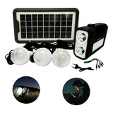 Kit Painel Solar Led 3 Lâmpada Luminária Camping Pesca