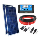 Kit Painel Solar Placa Célula 150w Controlador Cabo 5 Metro