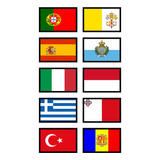 Kit Países Europa Meridional Mini Bandeira