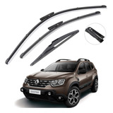 Kit Palhetas Limpador Parabrisa Silicone Duster 2020 À 2025